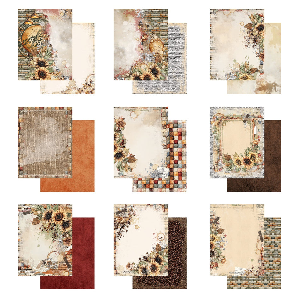 49 and Market Country Heart Cafe 6 x 8 inch Paper Pack jch-36237 all paper images