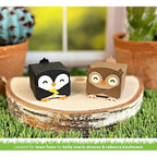 Lawn Fawn Tiny Gift Box Owl and Penguin Add-On Dies lf3531 Assembled