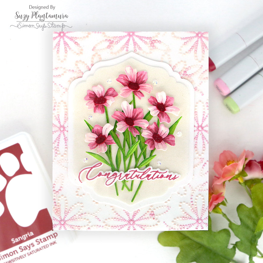 Simon Says Stamp Modern Teardrops Wafer Dies 1367sd Happy Camper Congratulations Card | color-code:ALT09