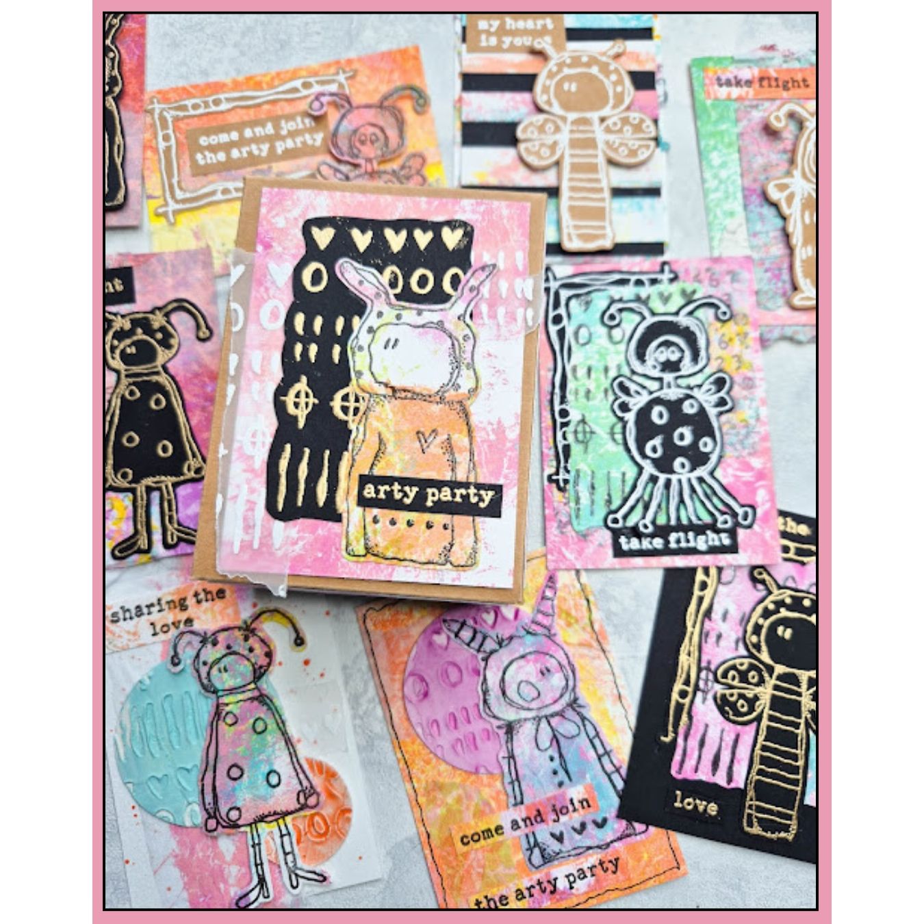 PaperArtsy Kate Crane Mini Cling Stamp kcm024