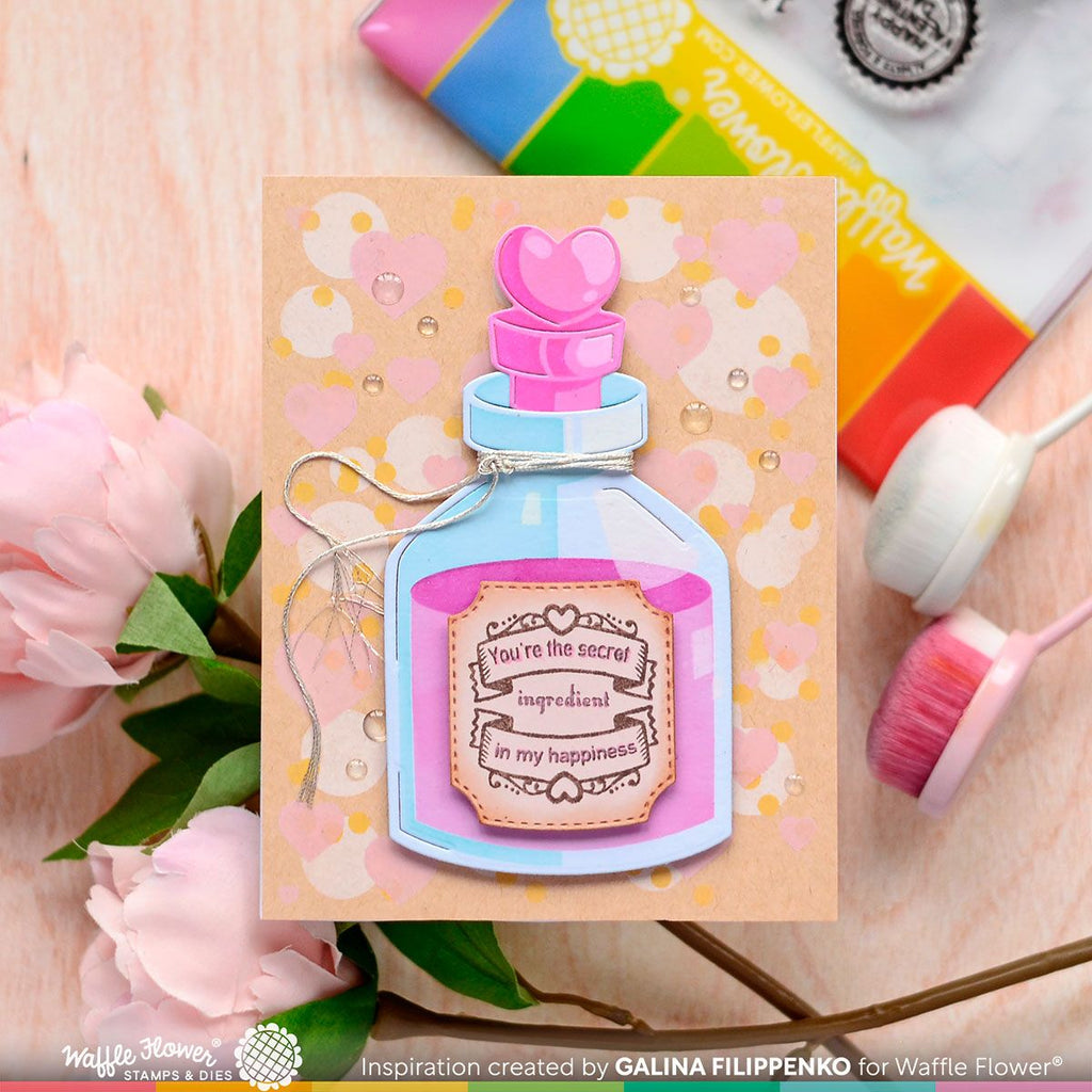 Waffle Flower Love Potion Clear Stamps 421591 happiness