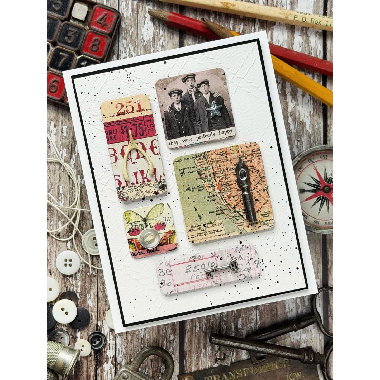 Simon Says Stamp Artful Palette Wafer Dies 1587sdc Collage Card