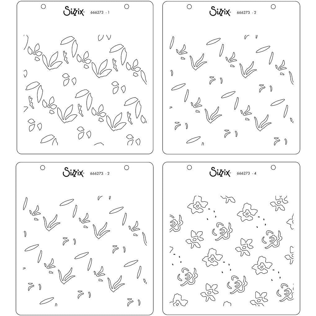 Sizzix Flower Patch Layered Stencils 666273 detail