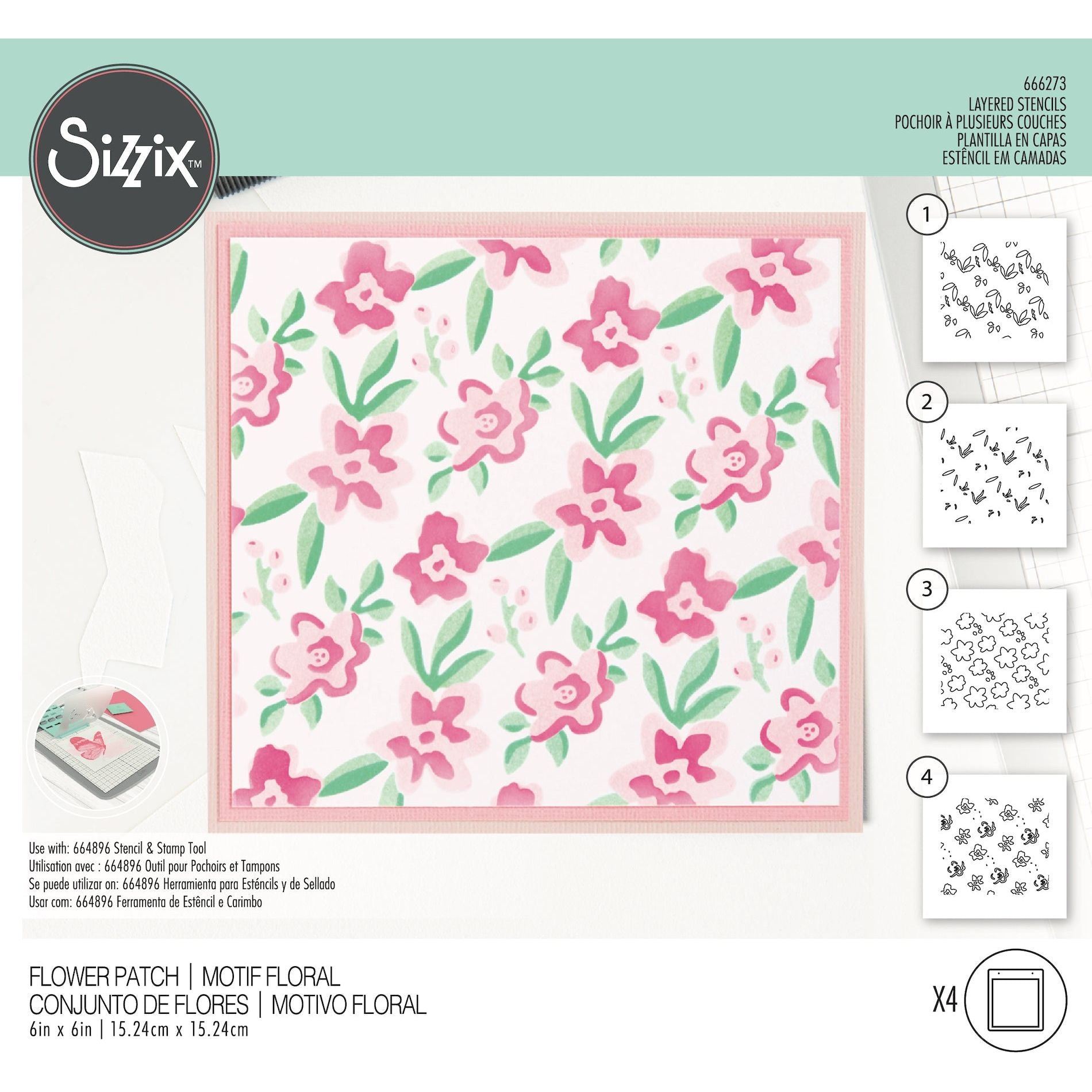 Sizzix Flower Patch Layered Stencils 666273