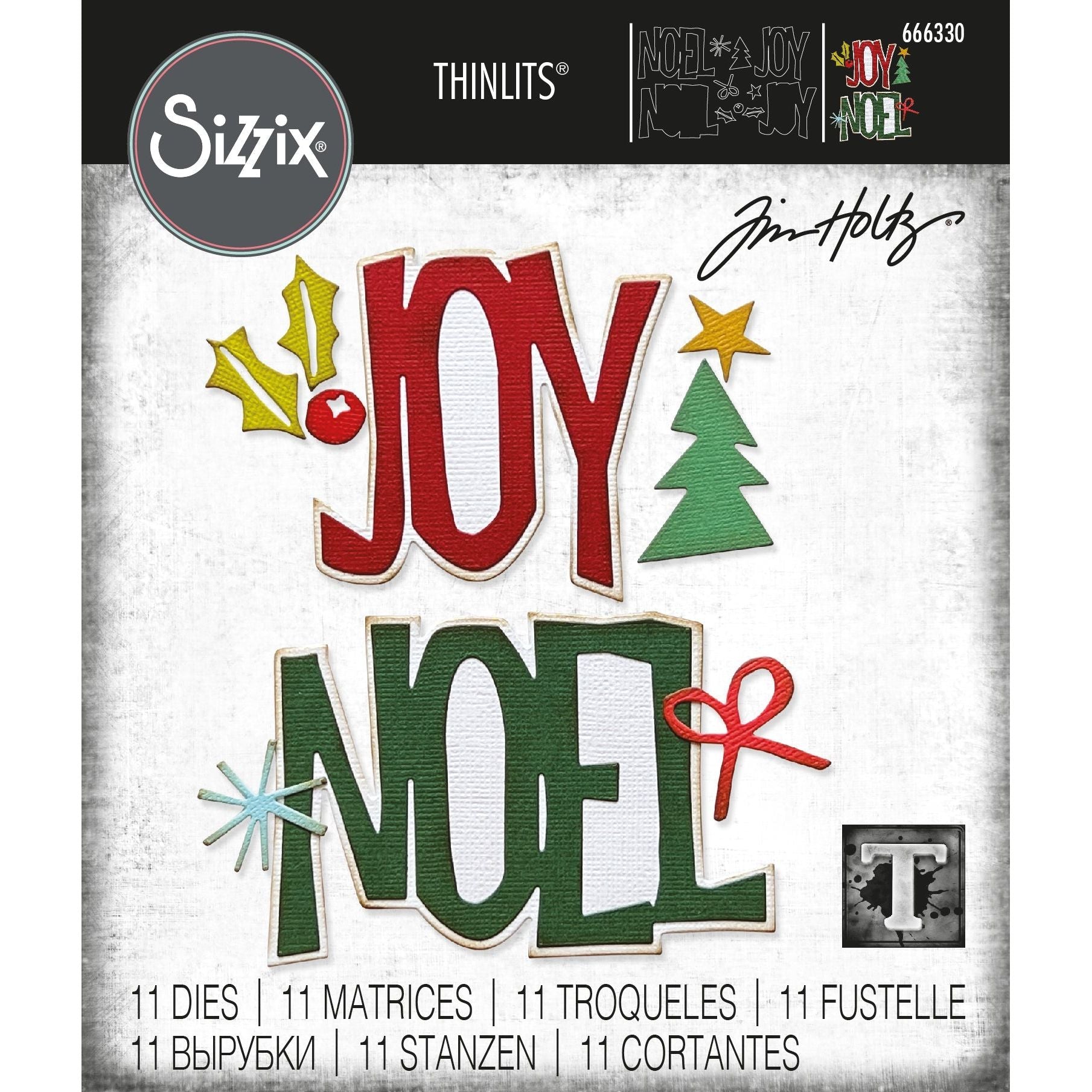 Tim Holtz Sizzix Big Tidings Thinlits Dies 666330