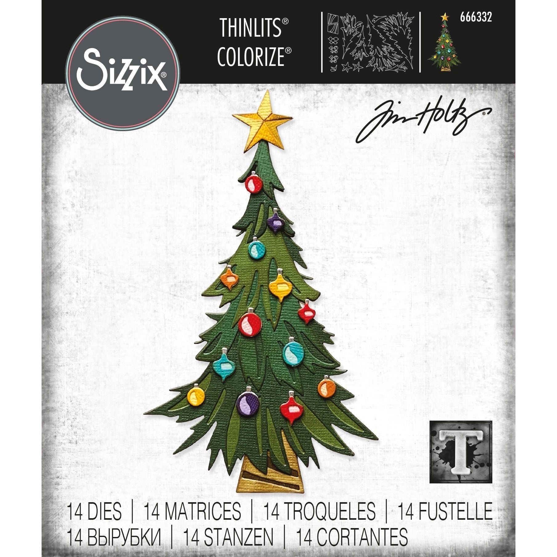 Tim Holtz Sizzix Trim a Tree, Colorize Thinlits Dies 666332