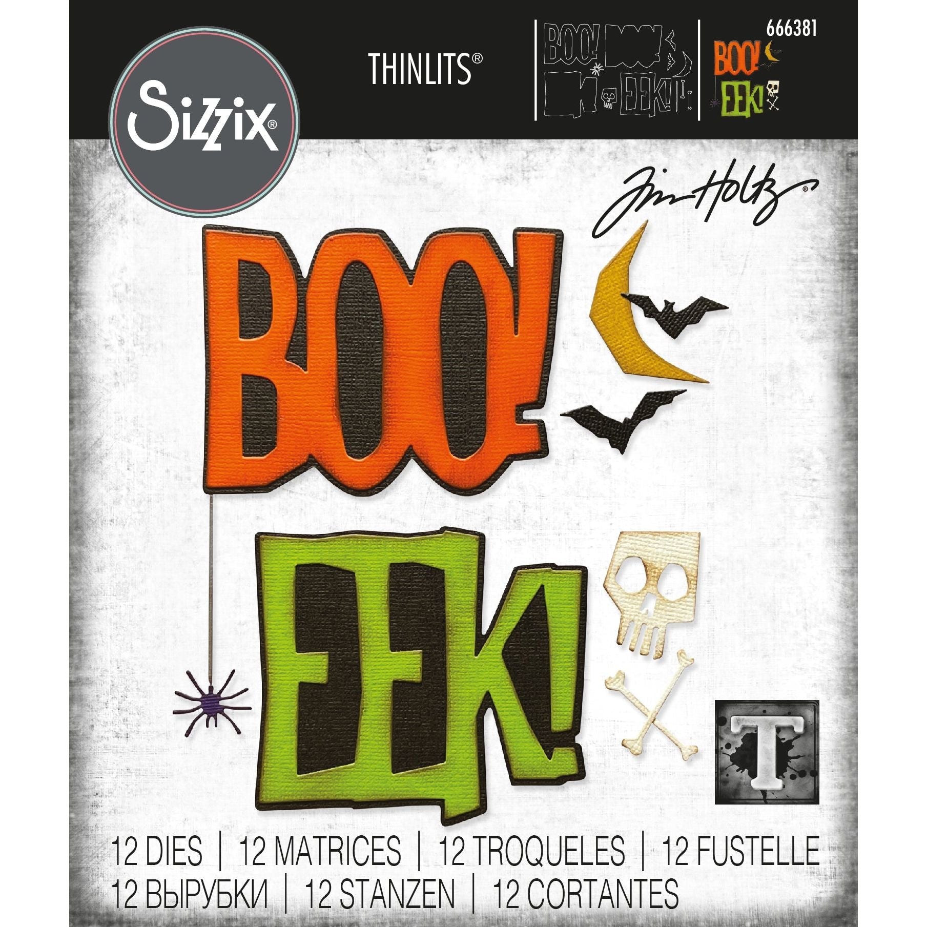 Tim Holtz Sizzix Big Frights Thinlits Dies 666381