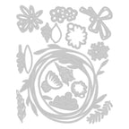 Tim Holtz Sizzix Vault Floral Wreath Thinlits Dies 666563 line art