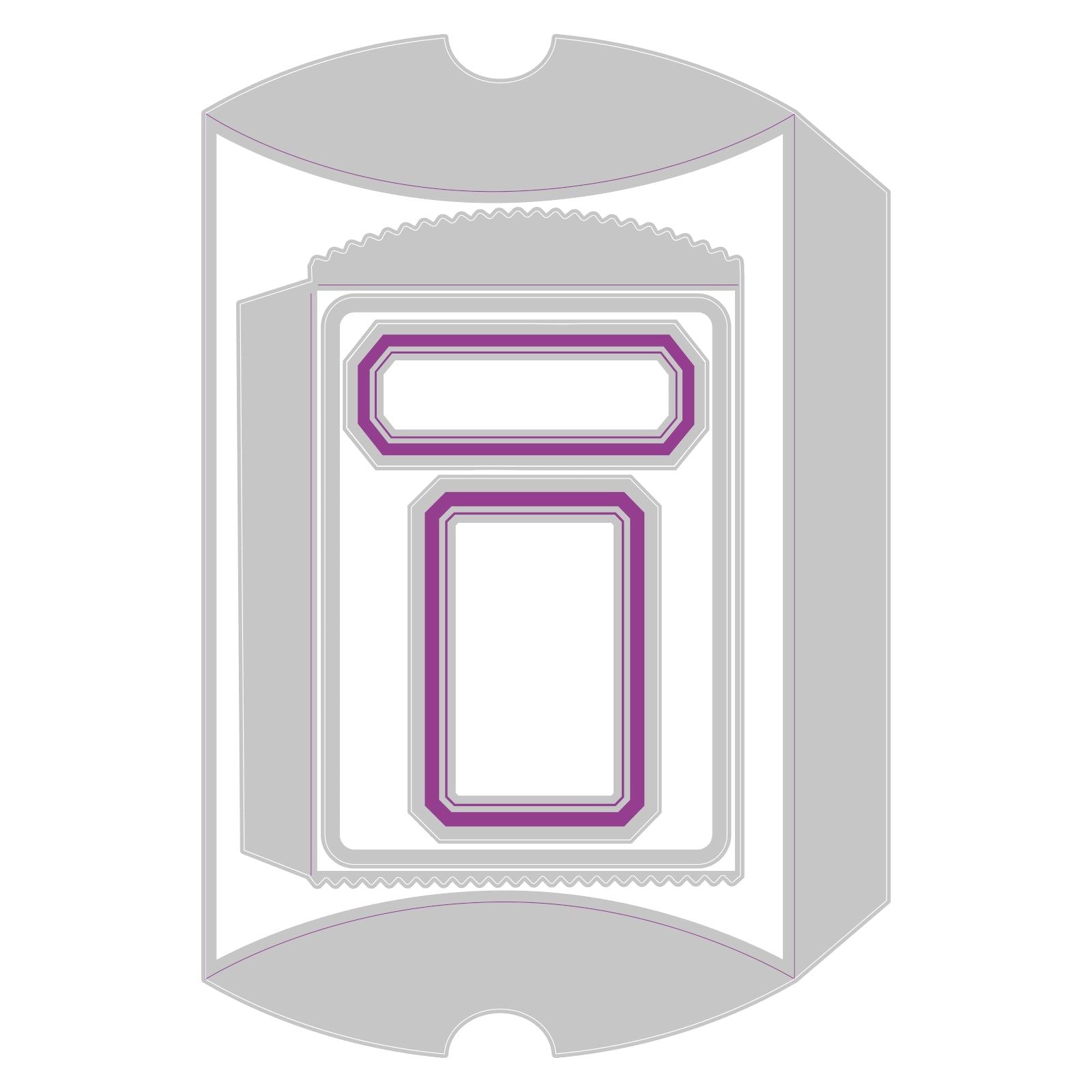 Tim Holtz Sizzix Vault Pillow Box and Bag Thinlits Dies 666568 line art