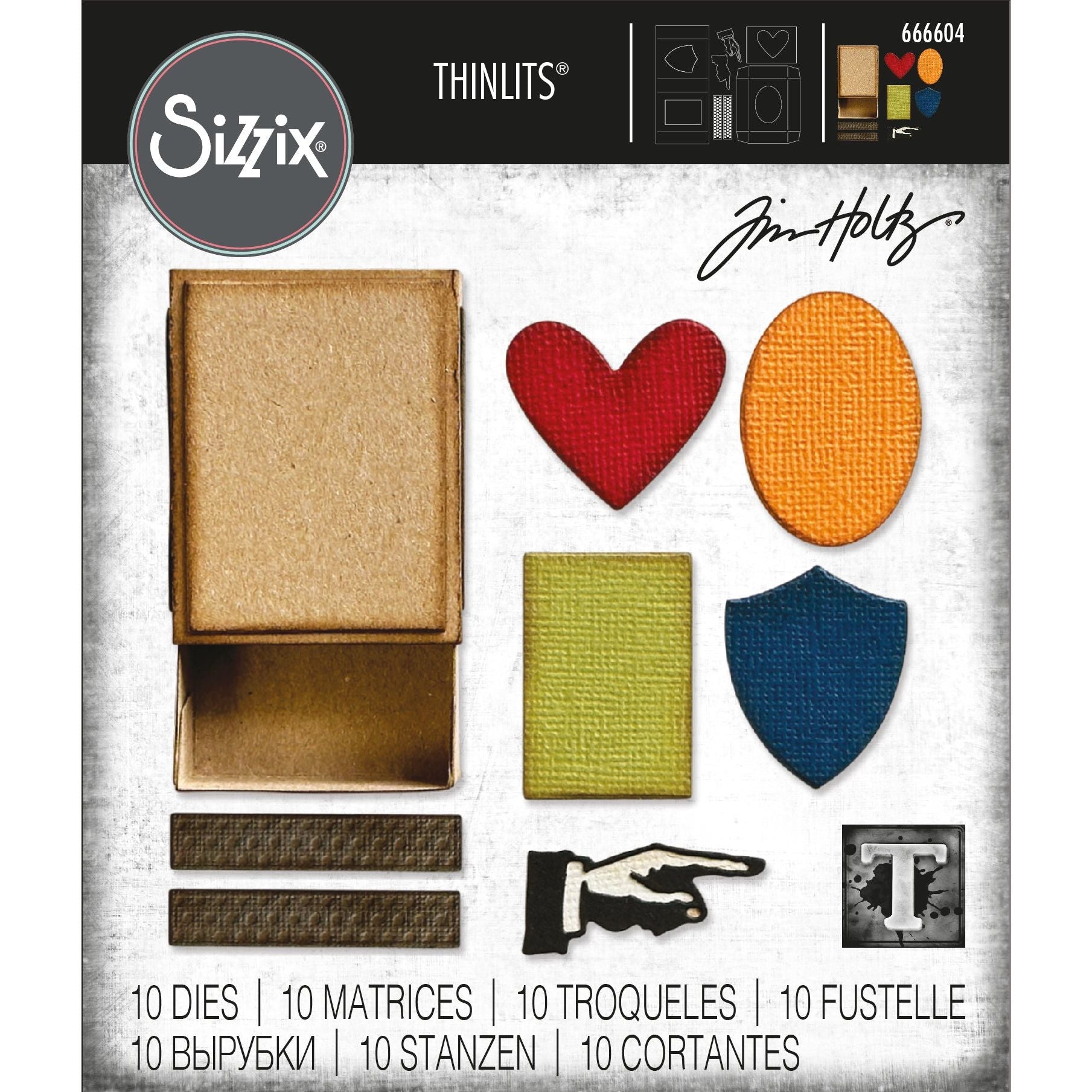 Tim Holtz Sizzix Vault Matchbox Thinlits Dies 666604