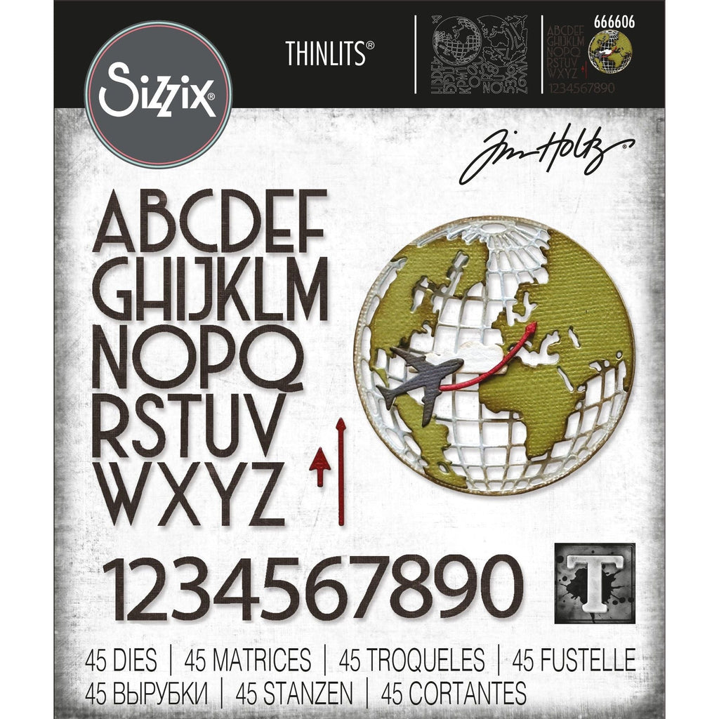 Tim Holtz Sizzix Vault World Travel Thinlits Dies 666606