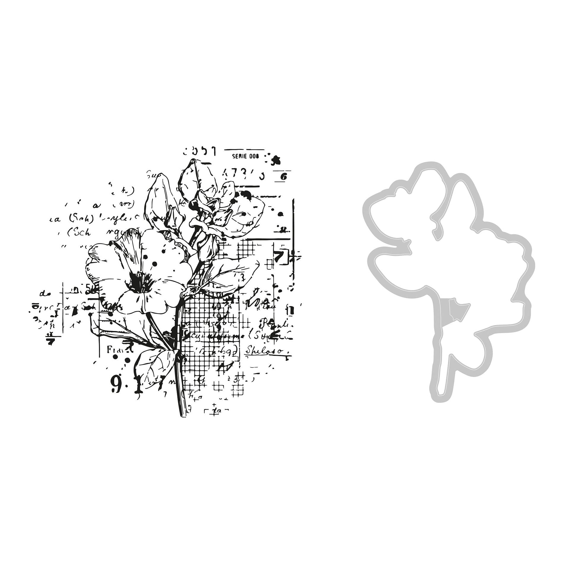 Sizzix and 49 and Market Floral Mix Cluster Framelits Die and Stamp Set 666632 dies