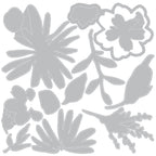 Tim Holtz Sizzix Vault Side Order Floristry 2D Embossing Folder and Thinlits Dies Set 666872 line art