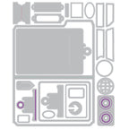 Tim Holtz Sizzix Vault Noteworthy Thinlits Dies Set 666876 line art