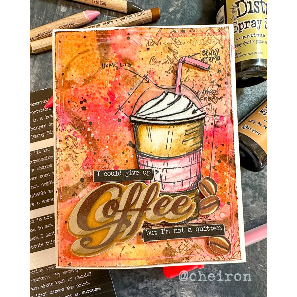 Tim Holtz Cling Rubber Stamps FRESHLY BREWED BLUEPRINT CMS232 coffee | color-code:ALT01
