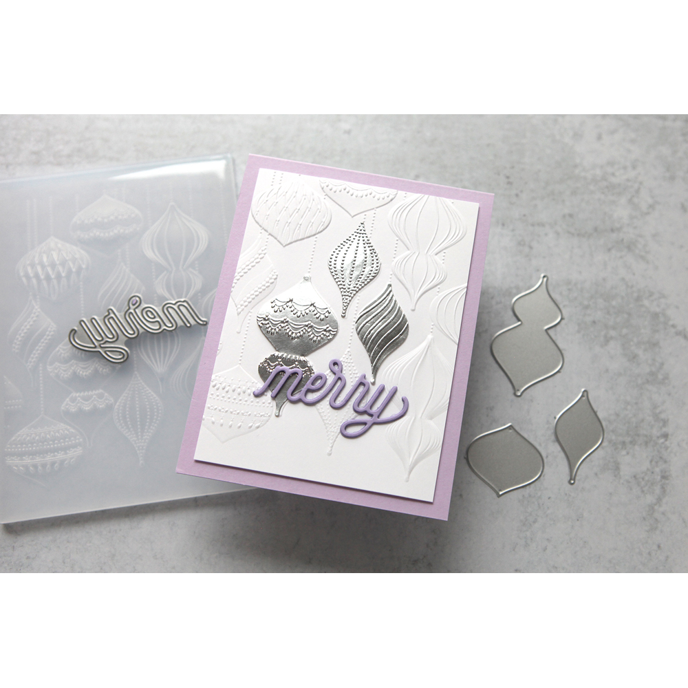 Simon Says Stamp Embossing Folder And Dies Fancy Ornaments sfd368 All The Joy Christmas Card | color-code:ALT05