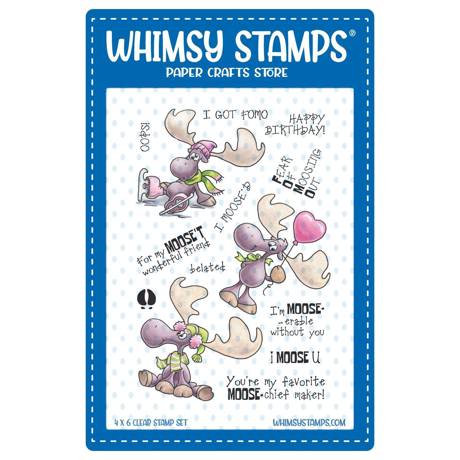 Whimsy Stamps Moose't Wonderful Clear Stamps c1429