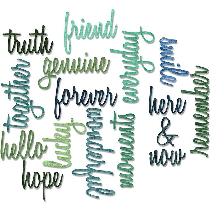 Tim Holtz Sizzix FRIENDSHIP WORDS SCRIPT Thinlits Die 660225