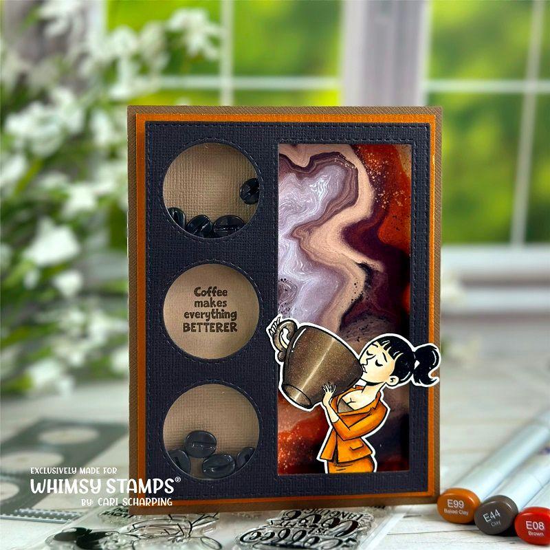Whimsy Stamps Chocolate Caramel Coffee 6x6 Paper Pack wsdp04a shaker card