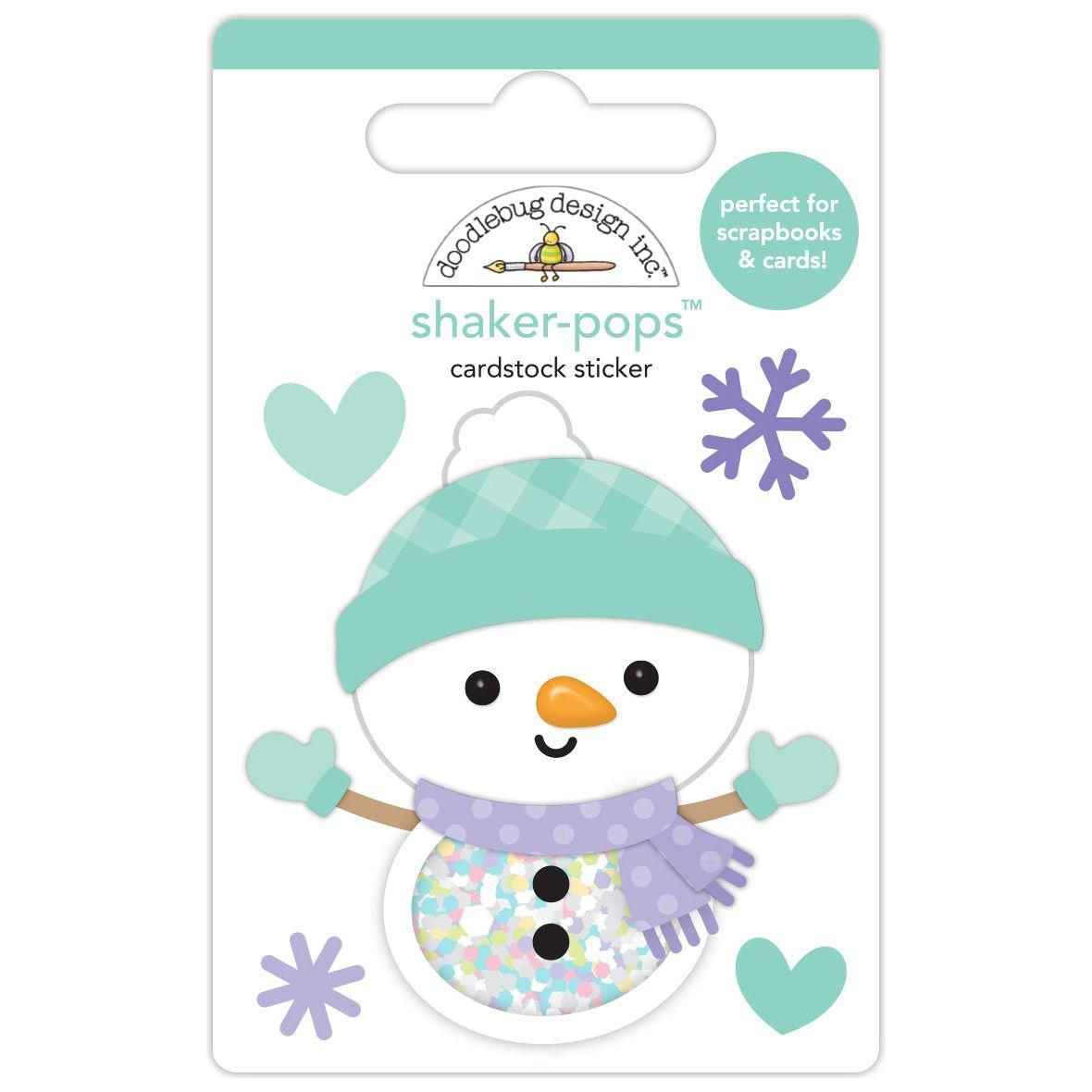 Doodlebug Snow Much Love Shaker-Pops 3D Stickers 8350