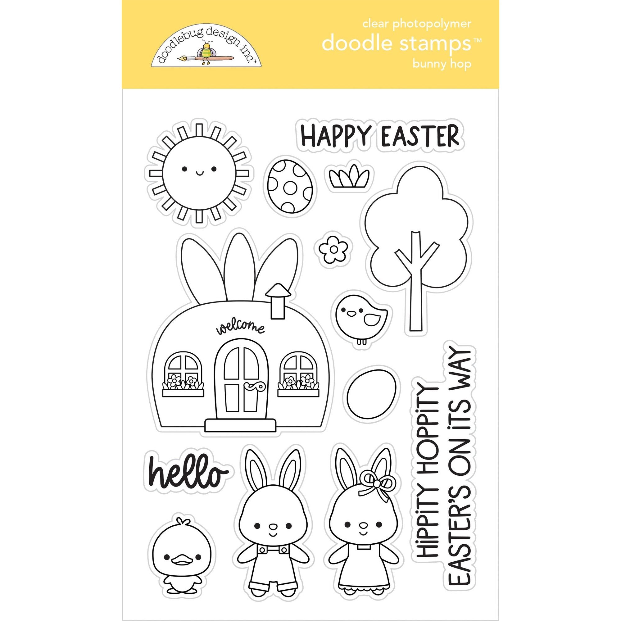 Doodlebug Bunny Hop Doodle Clear Stamps 8447