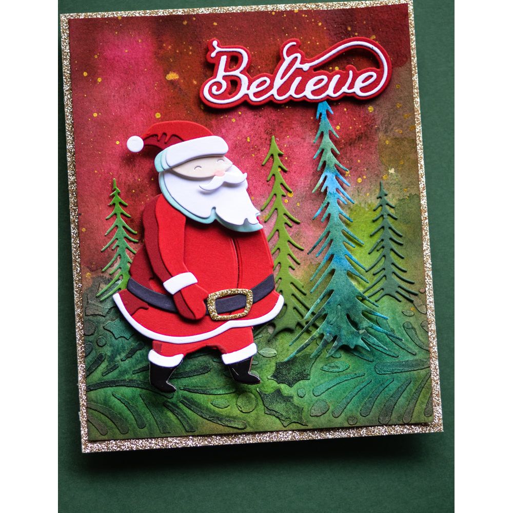 Memory Box Holly Wreath Stencil 88628 believe