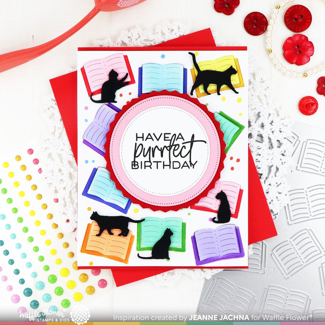 Waffle Flower Purrfect Sentiments Clear Stamps 421541 have a perfect day