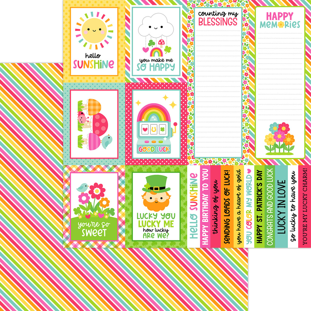 Doodlebug Lucky Me 12x12 Inch Paper Pack 9046 color me happy