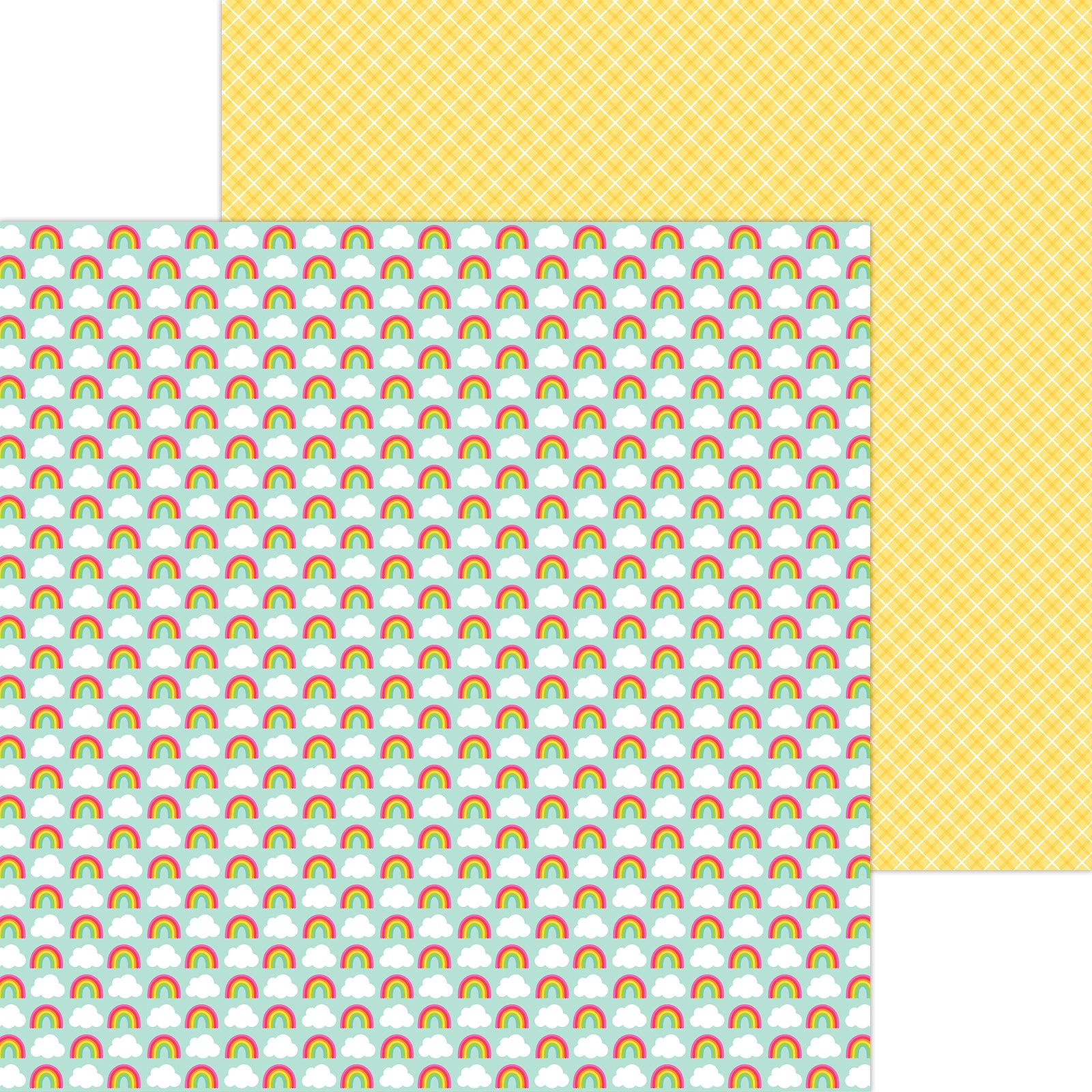 Doodlebug Lucky Me 12x12 Inch Paper Pack 9046 rainbow skies