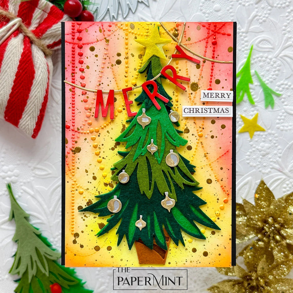 Tim Holtz Sizzix Trim a Tree, Colorize Thinlits Dies 666332 merry christmas | color-code:ALT03