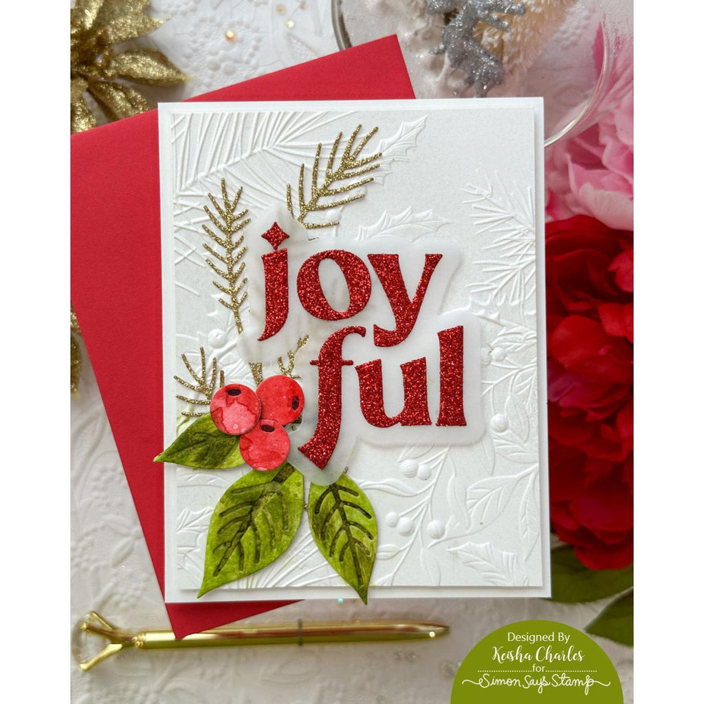 Tim Holtz Distress Reinker Crushed Olive Ranger TIM27249 Joyful Sparkle Holiday Card | color-code:ALT01