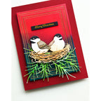 Memory Box Nestled Chickadee Duo Dies 94741 merry christmas