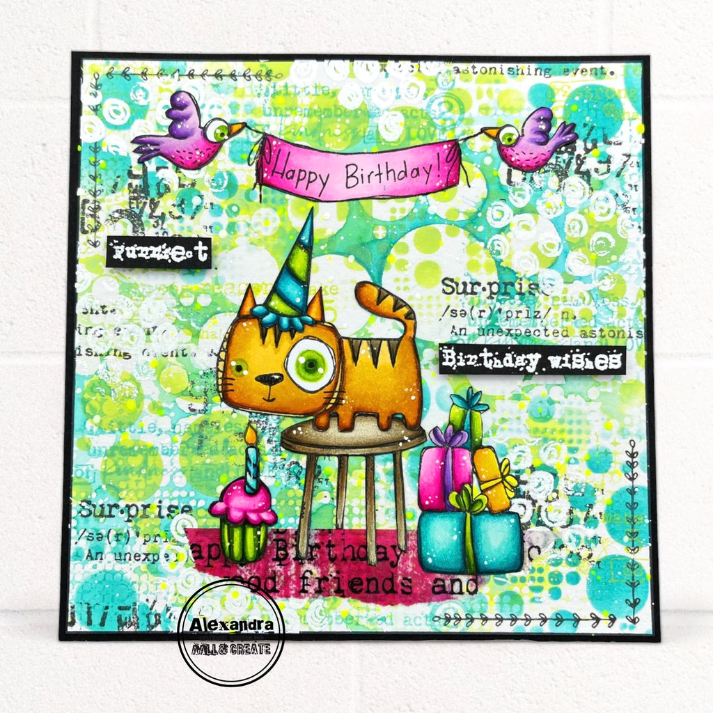 AALL & Create Purrfect Birthday A7 Clear Stamps 966 happy birthday