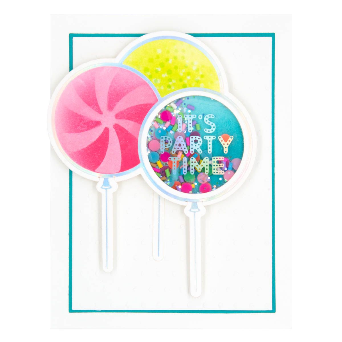 GLP-398 Spellbinders It’s My Party Glimmer Sentiments Hot Foil Plate and Die Set Balloons
