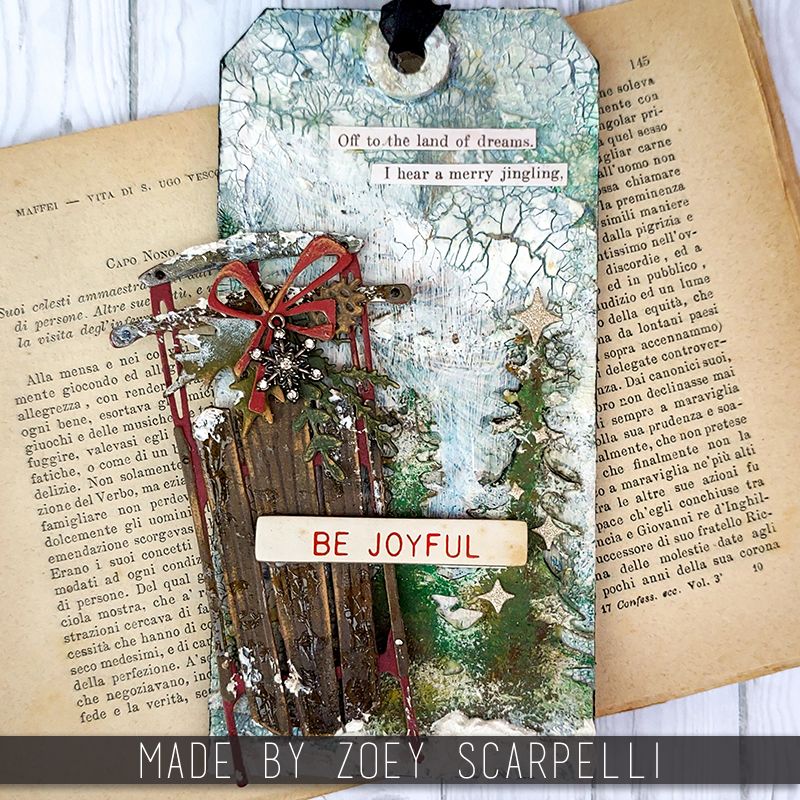 Tim Holtz Sizzix Trim a Tree, Colorize Thinlits Dies 666332 be joyful