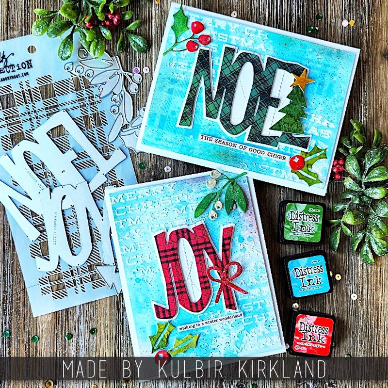 Tim Holtz Sizzix Christmas 2023 I Want It All Bundle thsc23 plaid letters