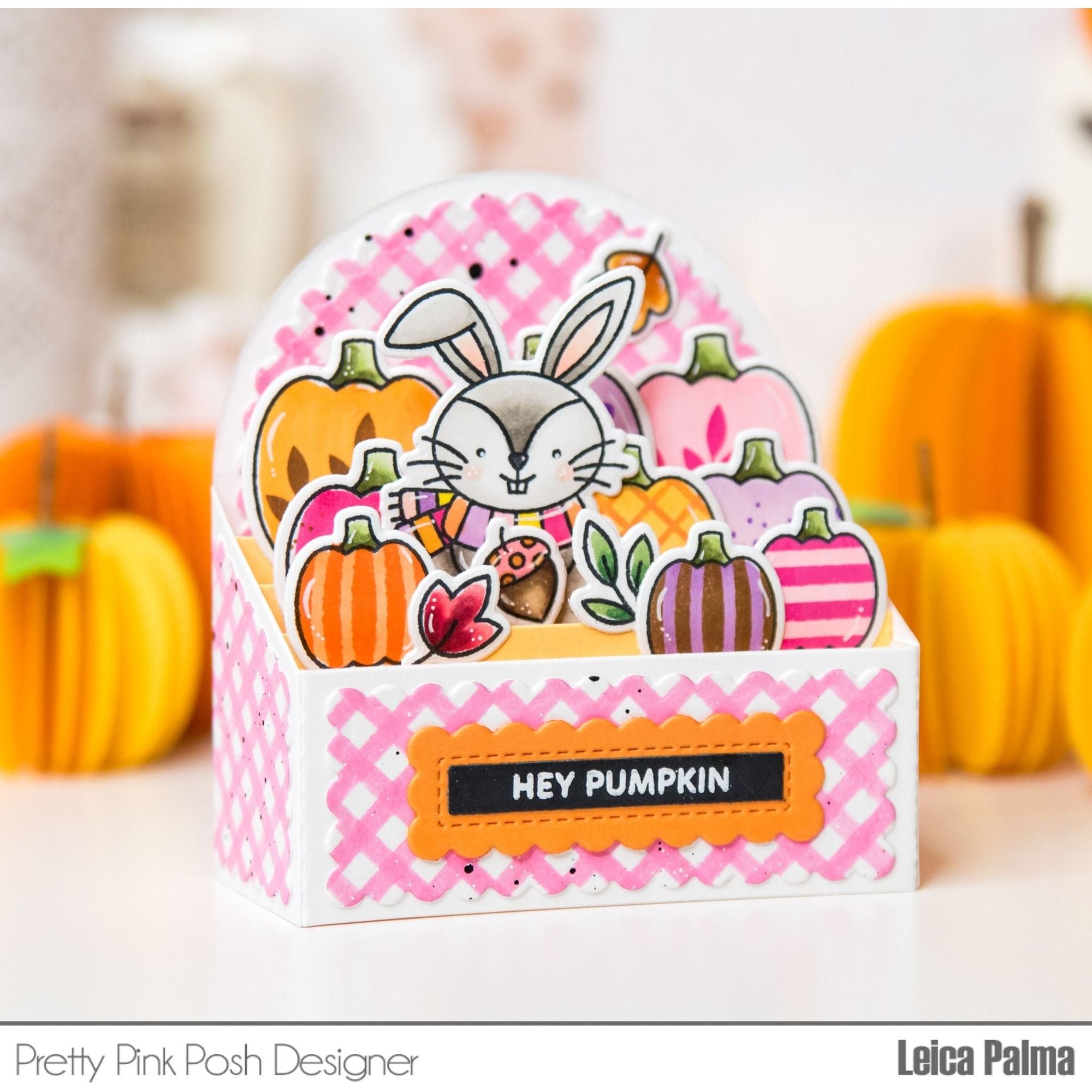 Pretty Pink Posh Decorative Pumpkins Clear Stamps striped pumpkins