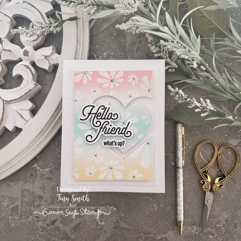 Simon Says Stamp A2 Nested Stitched Rectangles Wafer Dies 1528sd Beautiful Moments Friend Card