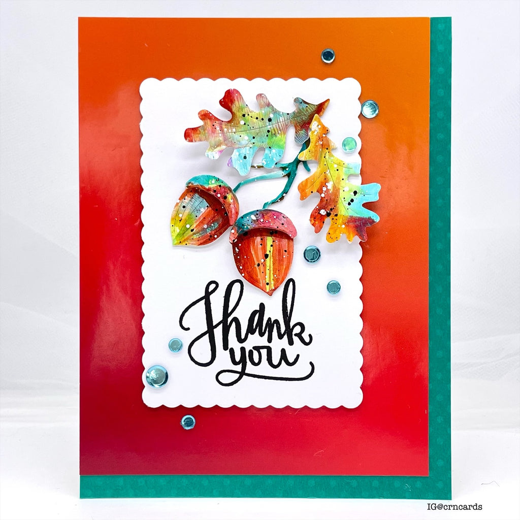 Simon Says Stamp A2 Scalloped Rectangles Wafer Dies 8021sd STAMPtember Thank You Card