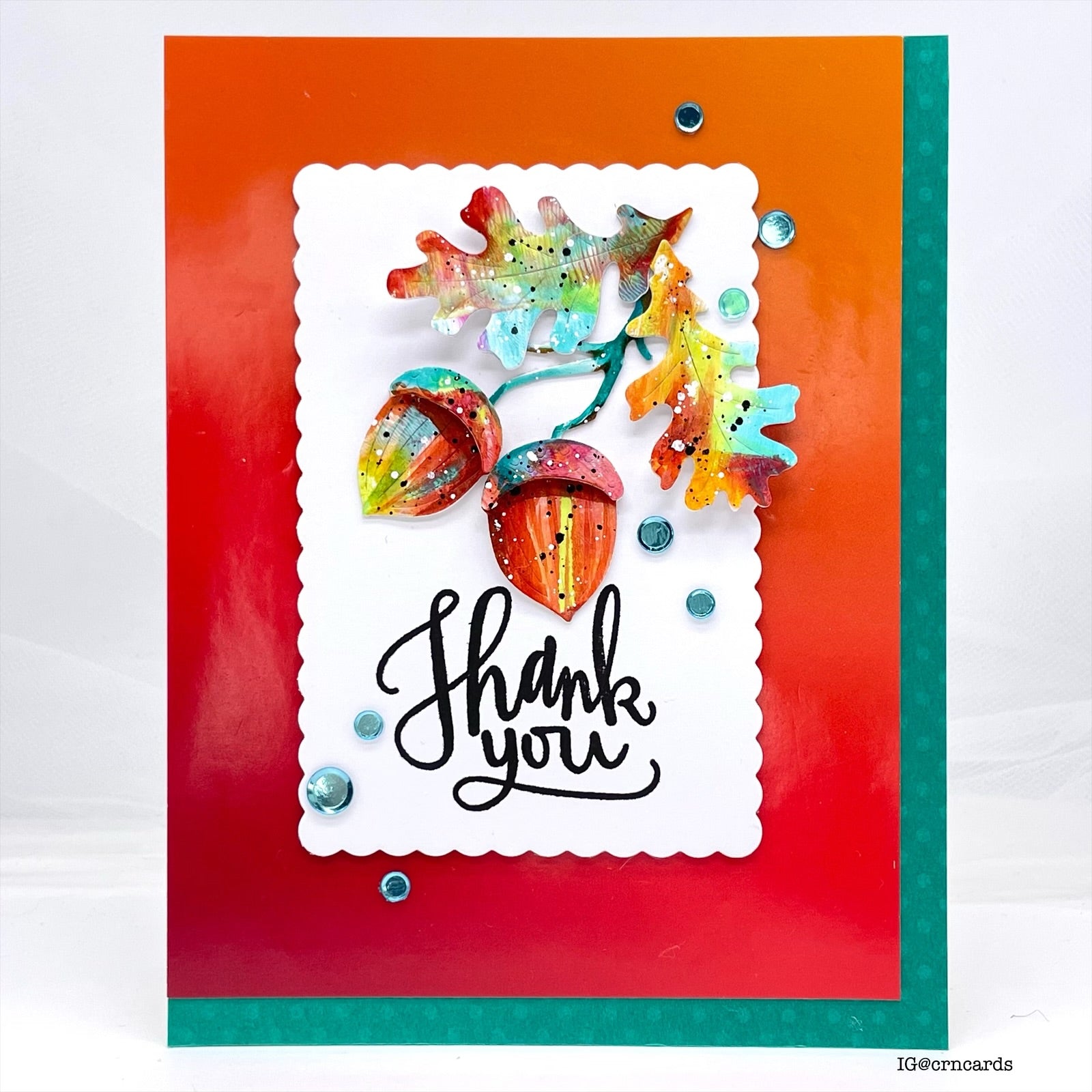 Simon Says Stamp A2 Scalloped Rectangles Wafer Dies 8021sd STAMPtember Thank You Card