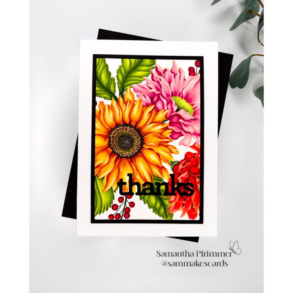 Simon Says Stamp A7 Frames Wafer Dies 1344sd STAMPtember Thanks Card