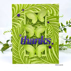 Simon Says Stamp Embossing Folder Feather Spiral sf402 Celebrate Thanks Card
