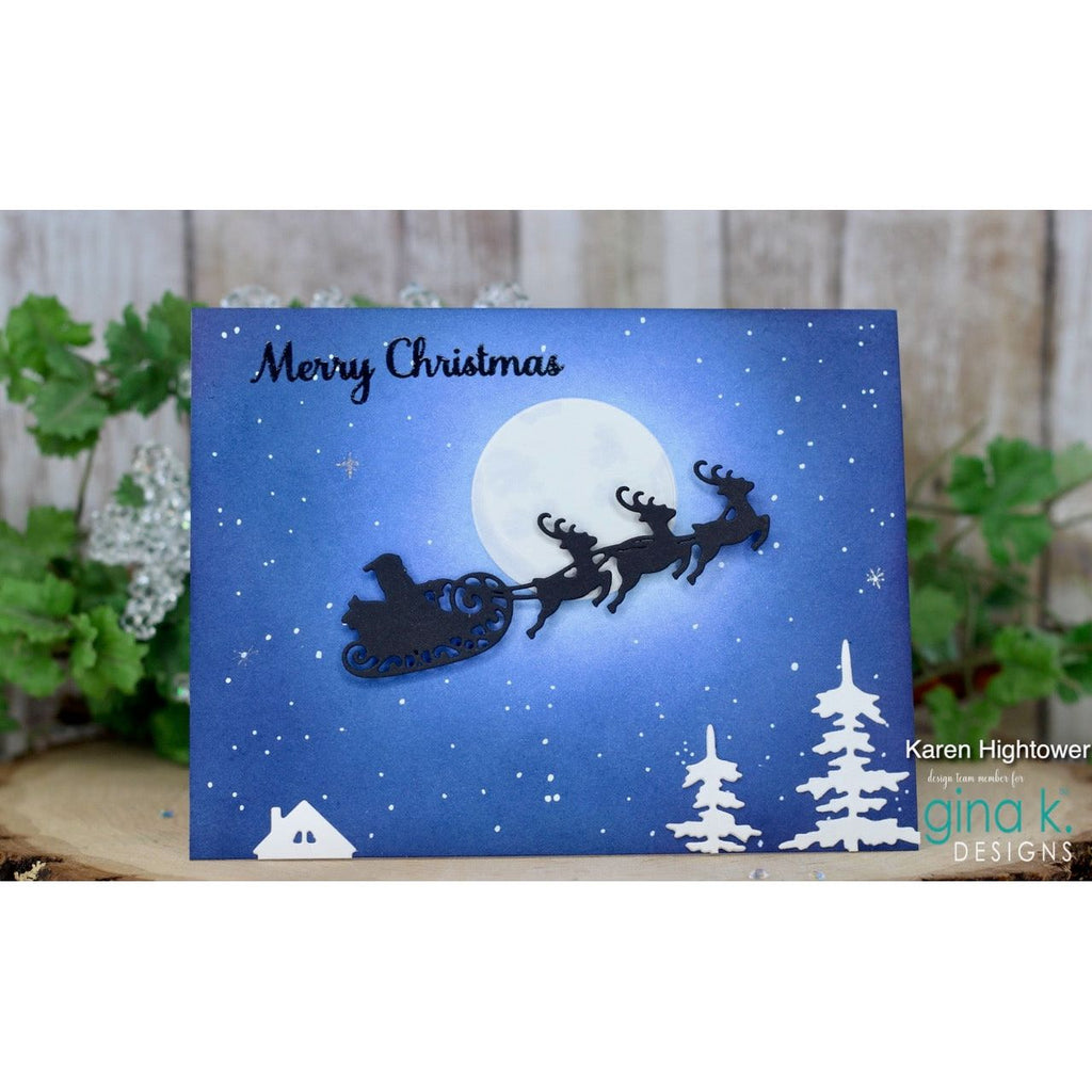 Gina K Designs SANTA SILHOUETTE Die die0274 merry christmas