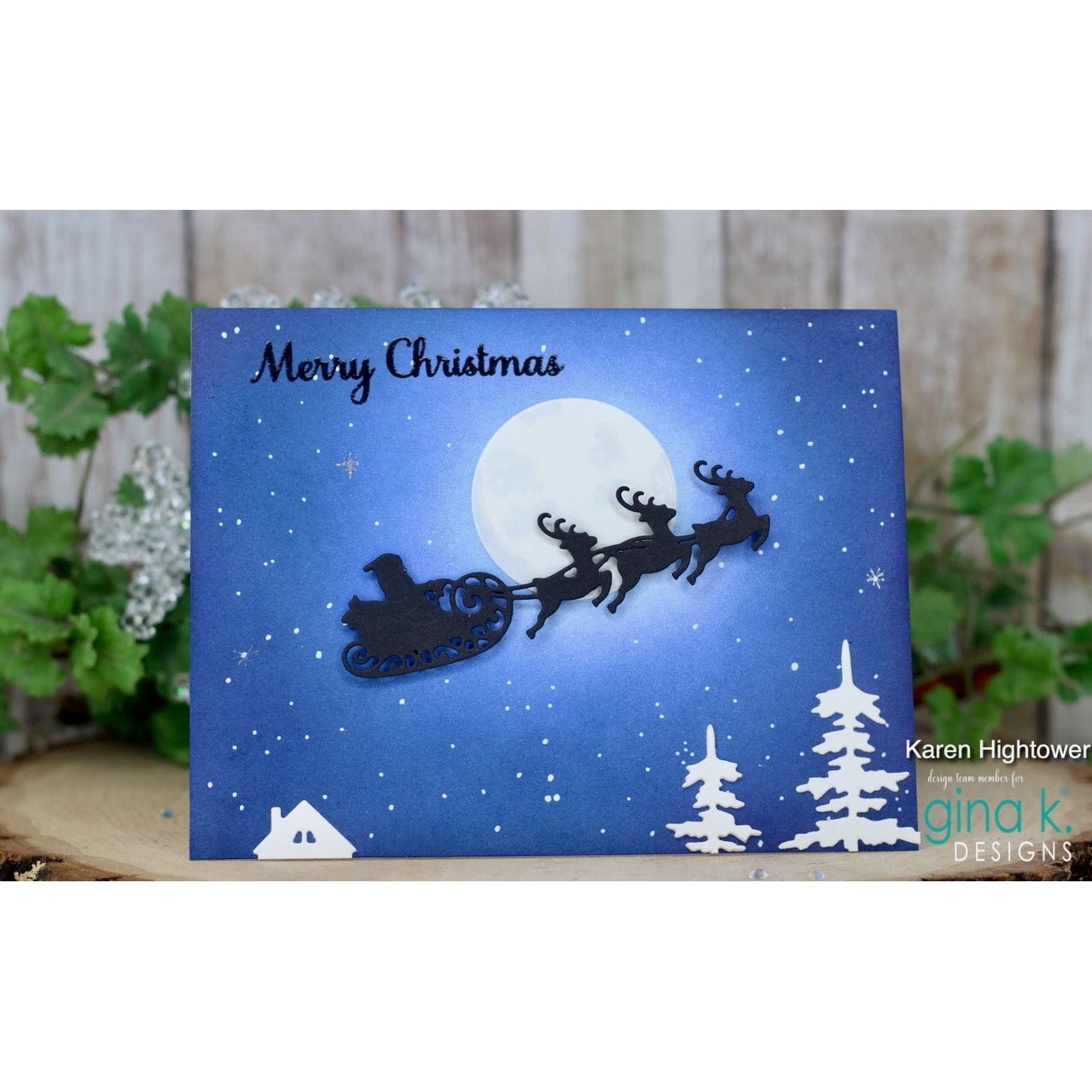 Gina K Designs SANTA SILHOUETTE Die die0274 merry christmas