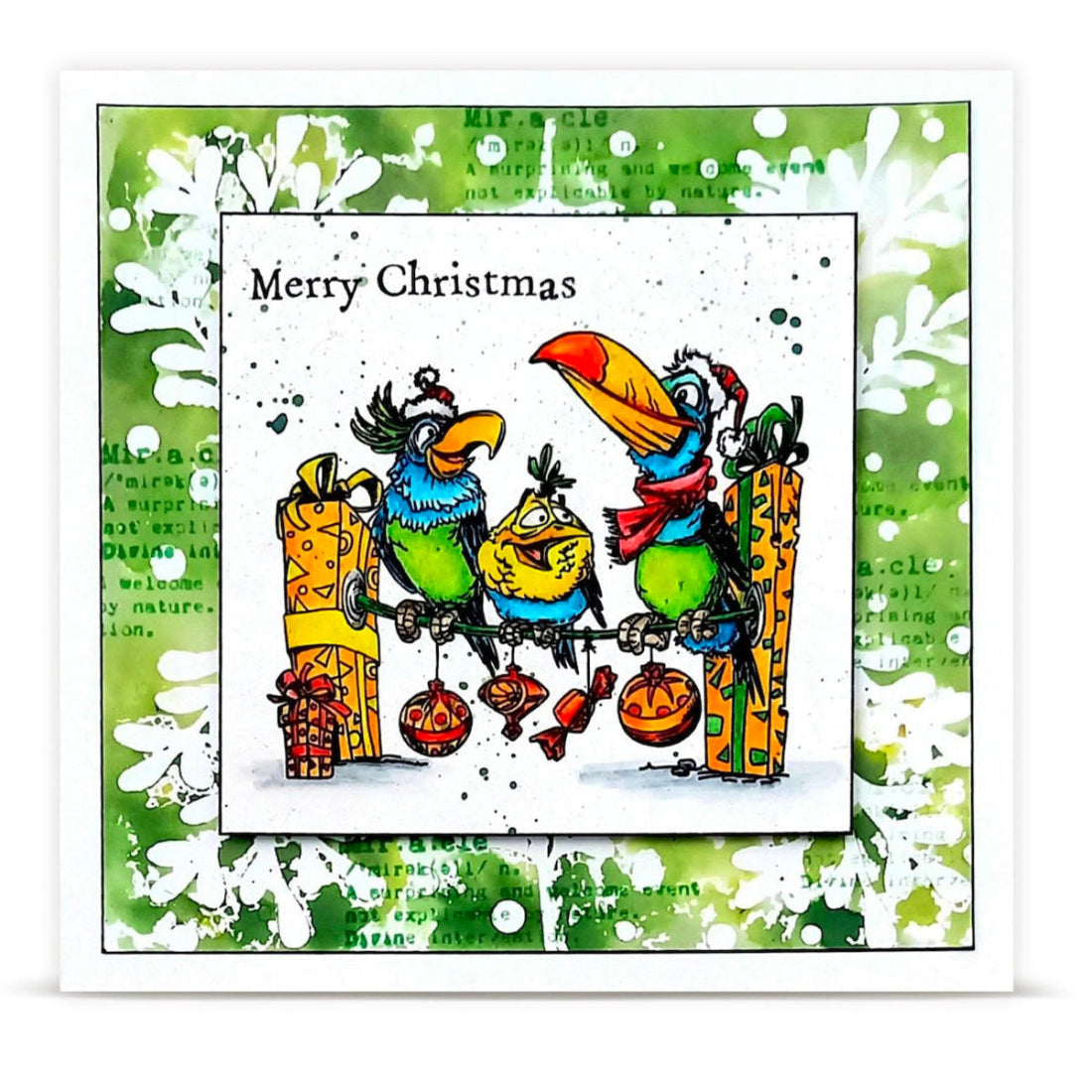 AALL & Create Autour De Mwa Festive Friends Stamp Pack pck-adm001 birds with hats presents christmas card