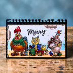 AALL & Create Chickmas Chaos A6 Clear Stamp Set 1494 chickens with presents merry card