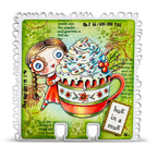 AALL & Create Hug In A Mug A7 Clear Stamp Set 1388 green background red dress sprinkles card