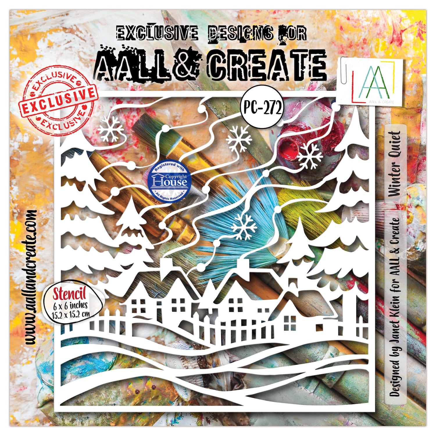 AALL & Create Winter Quiet 6x6 Stencil pc-272