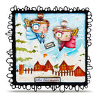 AALL & Create Winter Quiet 6x6 Stencil pc-272 angels snowy houses and trees light this season card