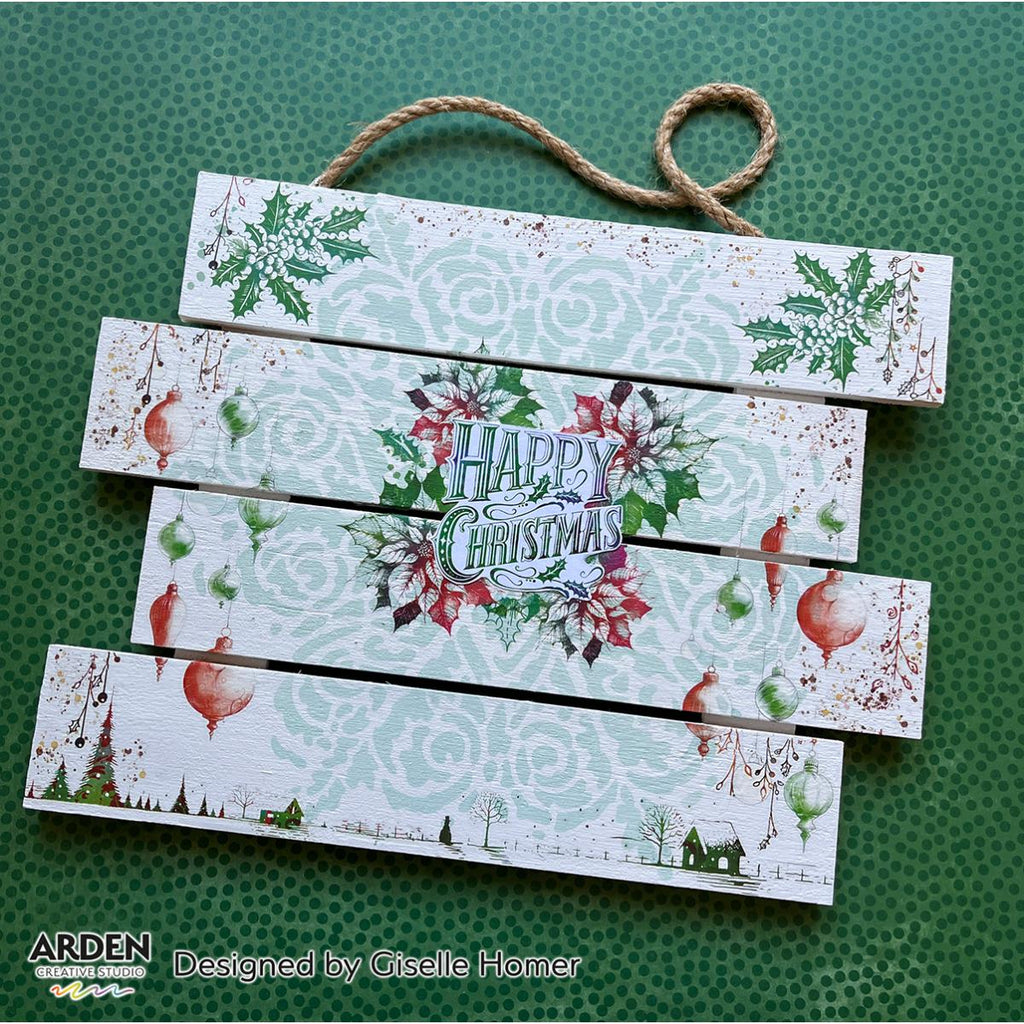Arden Creative Studio Vintage Christmas Rub On Transfer Set acsro0003